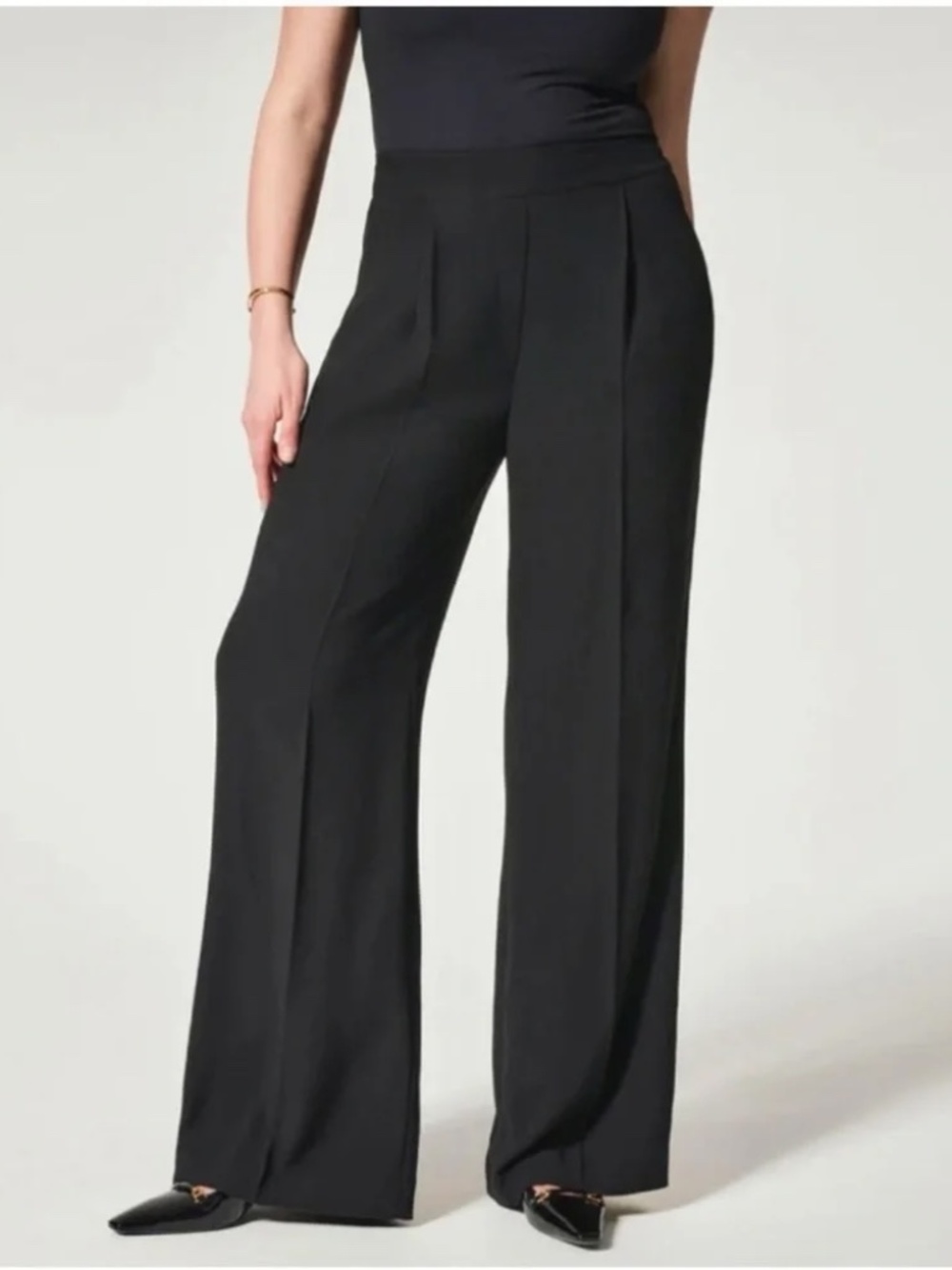 Black Crepe Pants - Wide Leg Trousers